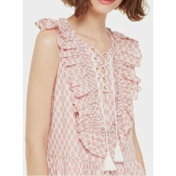 Kate Spade ruffle bib tie shell blouse, NWOT size small - Picture 11 of 11